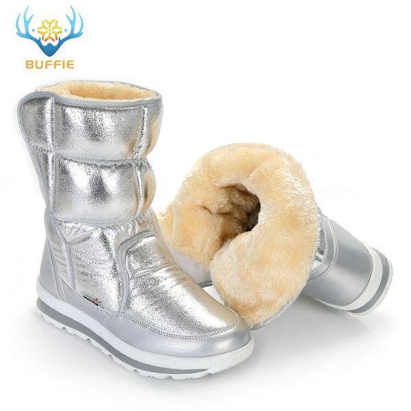 

silver winter boots buffie brand quality women snow boots fake fur insole lady warm shoes girl fashion nice lookin y200723, Black