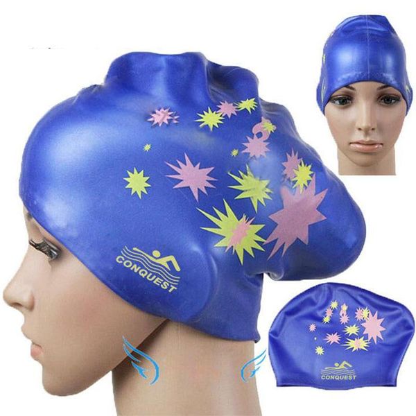 

женщины водонепроницаемый силиконовый плавательный кэпс звезды музыкальная приматы отпечатки удобные защита уши длинные волосы купить бассей