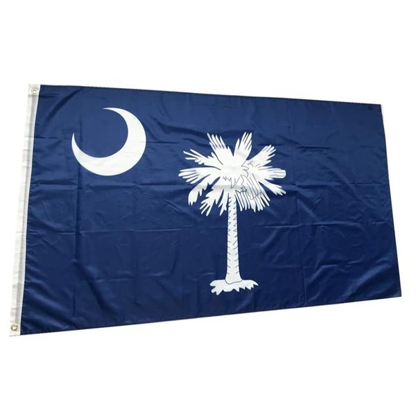 US America South Carolina State Flags 3'X5'ft 100D poliestere Vendite calde all'aperto di alta qualità con due anelli di tenuta in ottone