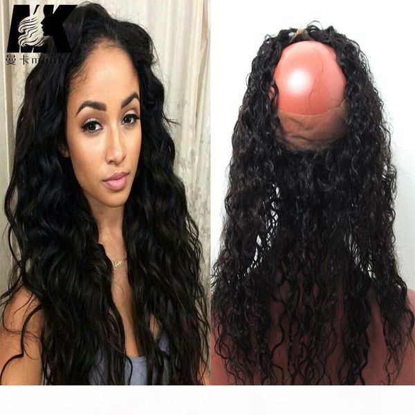 

pre plucked 360 lace frontal closure 8a full lace frontals with baby hair natural hairline peruvian deep wave 360 lace frontal virgin hair, Black