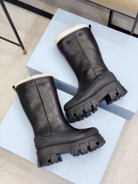 

boots 2021 high-rise riding women's thick-soled british style fashion with thick heels, Black