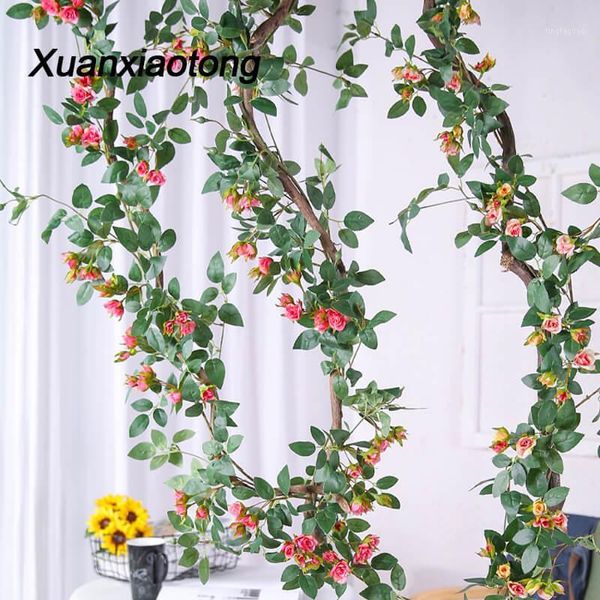 

decorative flowers & wreaths xuanxiaotong 170cm silk faux rose vine hanging flower garland for wedding party home garden decoration roses ra
