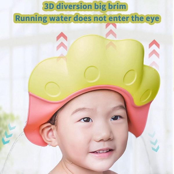 

1pc children's shower cap waterproof ear protection soft shampoo cap baby shower ear protection children adjustable