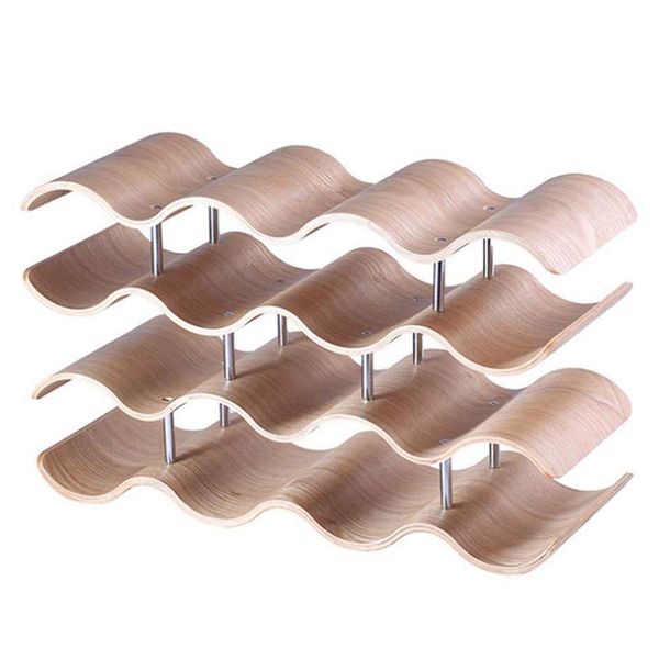 

wooden wave wine rack/creative home grape wine shelf cabinet/solid wood bottle rack (4 layers 42.5x15.5x24cm