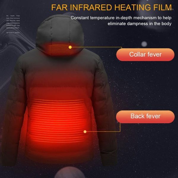 

outdoor t-shirts heating clothing jacket cotton usb thermostat men's smart temperature slim coat1, Gray;blue