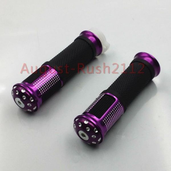 

silver motorcycle 7/8" 22mm single throttle cable handlebar hand grips handgrip1