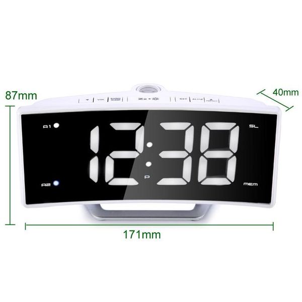 

arc radio projection alarm clock desk large led mirror display electronic digital luminous table clocks usb jlldta warmslove