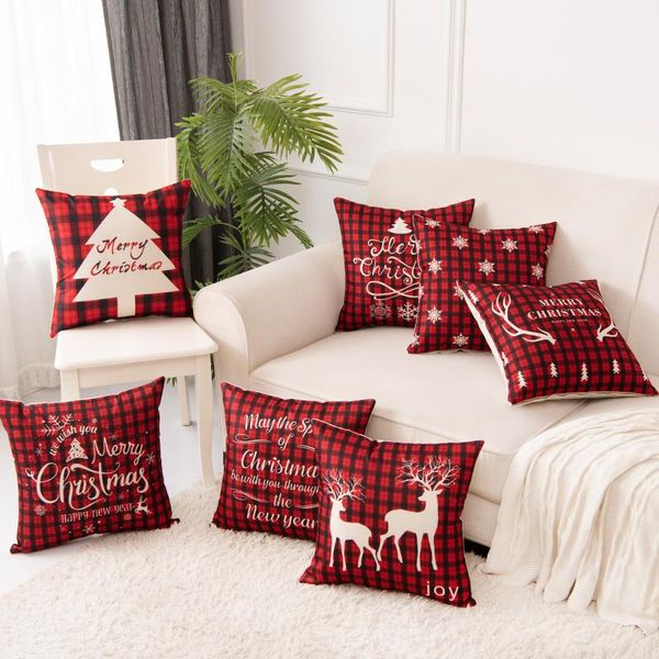 

cushion/decorative pillow christmas tree santa claus snowman elk cushion cover throw almofada case sofa home xmas navidad decorative fundas