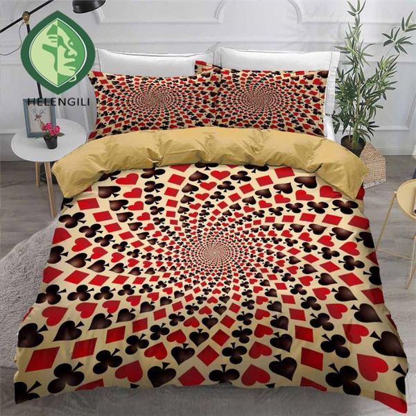 

bedding sets helengili 3d set playing cards print duvet cover bedclothes with pillowcase bed home textiles #pk30