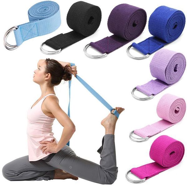 

resistance bands yoga stretch strap multi-color adjustable belt sport indoor d-ring gym waist leg fitness exercise equipment 41