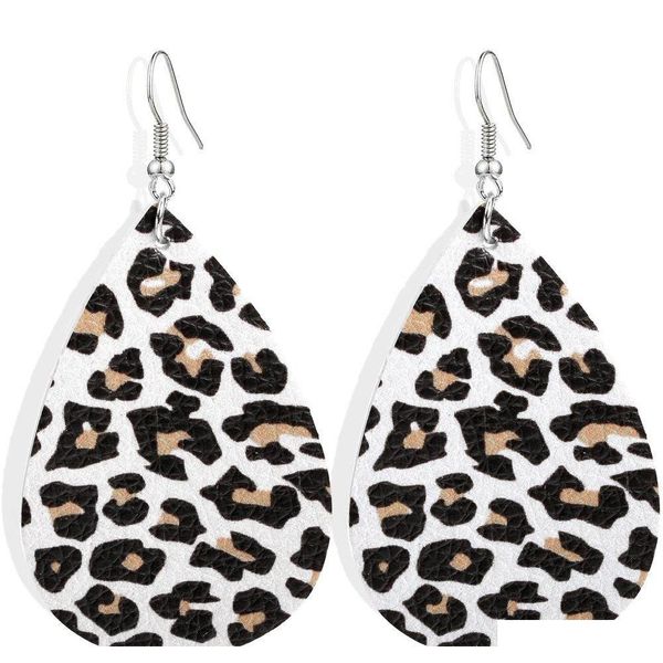 

fashion jewelry women's vintage pu leather earrings water-drop faux leather da sqcrdu homes2007, Silver