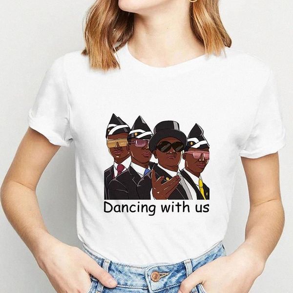 

zogankin basic t shirt women coffin dance ghana dancing pallbearers awesome cartoon printed girls tee aesthetic clothes #6d3g, White