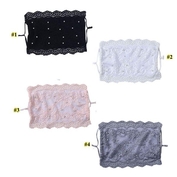 

muffle lace mouth face sun floral silk dust-proof imitation protection summer women sunscreen mouth pearls breathable mask gwd1880 hicbo
