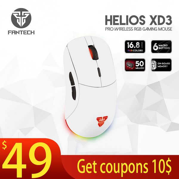 

fantech xd3 wireless gaming mouse pixart 3335 16000dpi 2.4g rgb game mice 6 macro buttons 50 million for lol fps gamer mhello