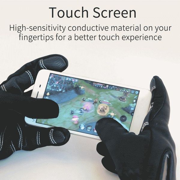 

rockbros сенсорный экран велосипед перчатки зимний термический ветрозащитный теплый полный палец велосипедные перчатки велосипедные перчатки, Black