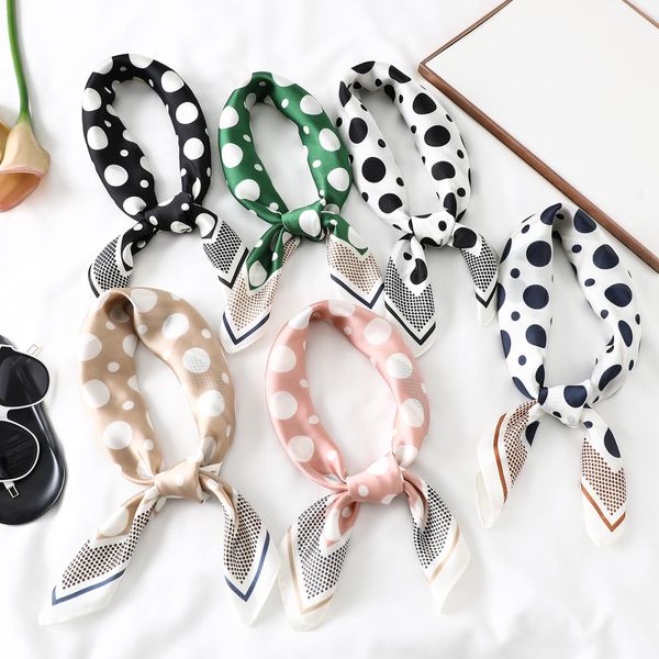 

2020 в горошек женщины шелковые волосы шарф квадрат головной повязку follard lady shaws wraps print office маленький шеи шарфы kerchief band, Blue;gray