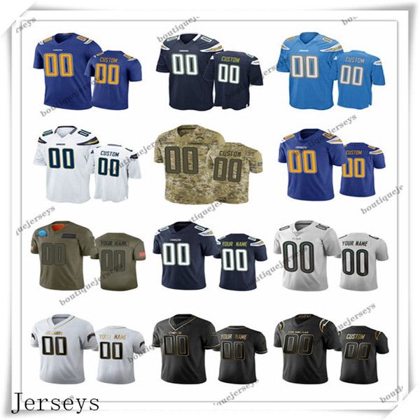 

custom los angeles chargers men women youth kids #00 any name and number black white red yellow blue navy green football jerseys, Black;red