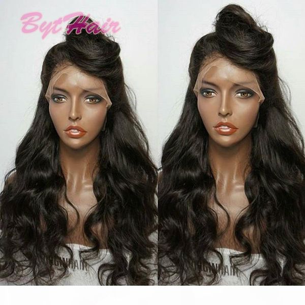

bythair 100% unprocessed human hair full lace wigs lace front wigs with baby hair loose wave brazilian human hair wig for black women, Black;brown