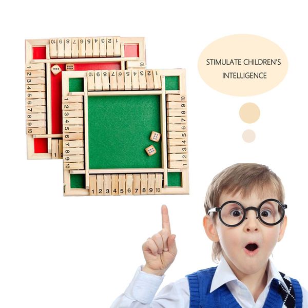 

wooden traditional four sided 10 number pub bar board dice party funny game toys four-sided flop wooden number game toy