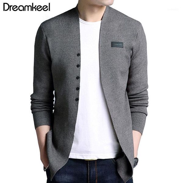 

autumn pure color cardigan men sweater brand 2018 middle-long length mens solid sweater cardigan trench male casual x1, White;black