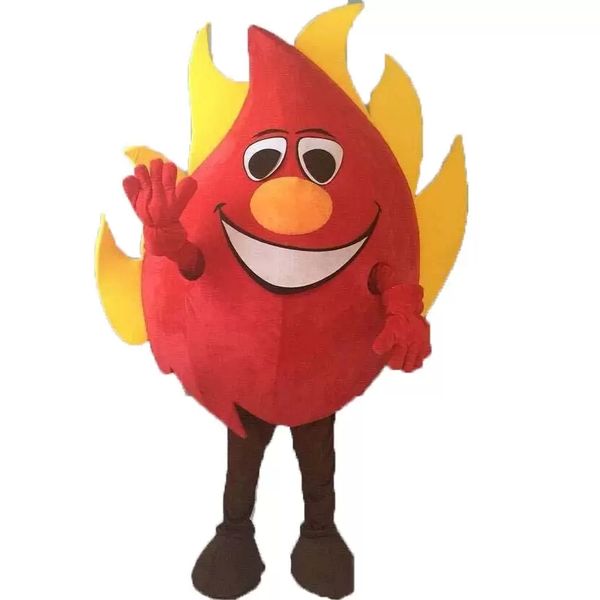 Costume da mascotte professionale rosso grande fuoco Vestito da festa di fantasia di Natale di Halloween Volantini pubblicitari Abbigliamento da carnevale Unisex per adulti