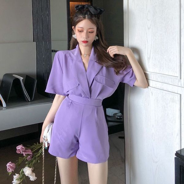 

2021 new summer hong kong style fashion two parts short sleeve jacket wide leisure leg shorts of children suit button trend hl2h, Gray