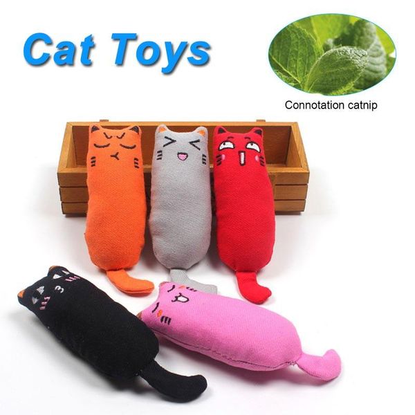 

funny interactive plush cat toy cat grinding catnip toys pet kitten chewing toy 1pc
