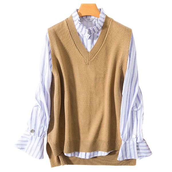 

2021 female waistcoat 100% cashmere and knitting women's blouses winter-neckline*autumn wool mixed fe1s, White;black