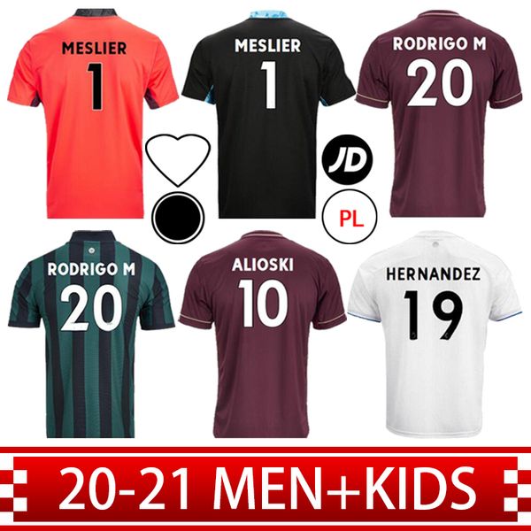 

2020 soccer jersey roofe bamford alioski jamsson costa 2021 home away fans version kids kit football shirt, Black;yellow