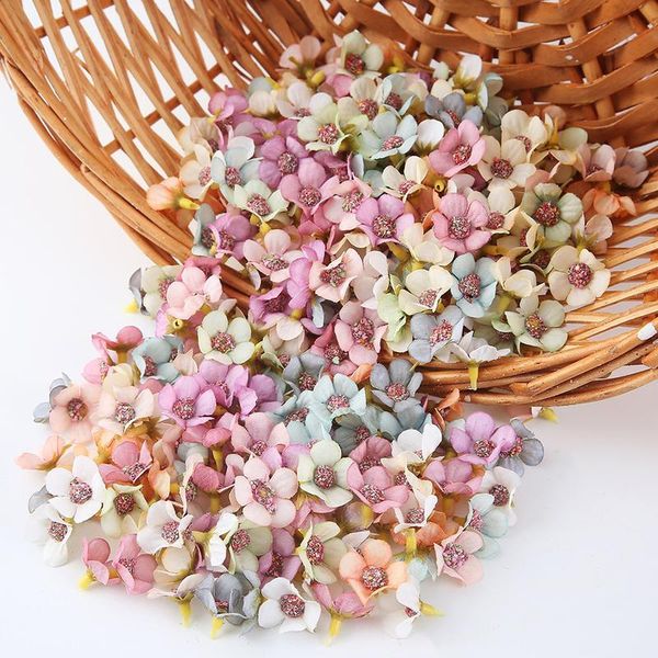 

50/100pcs 2cm mini silk artificial flower daisy flower head for wedding home decoration diy craft wreath gift scra bbyyir