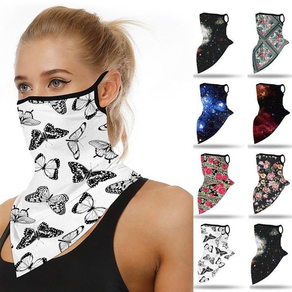 

cycling caps & masks 1pc motorcycle bicycle bandana tube head scarf flower printed headband for dustproof hiking women/men, Black