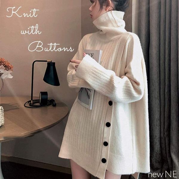 

sweater fashion women keep warm long sleeve solid winter high collar trend casual loose sweater femme loose sweaters, White;black