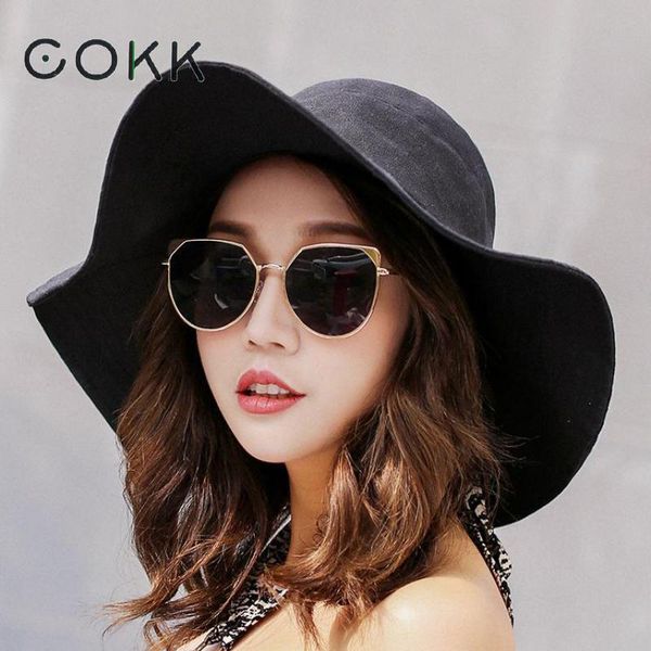 

cokk spring summer sun hats for women large wide brim cotton bucket hat beach panama hat cap visor seaside chapeau femme swy wmtdya, Blue;gray