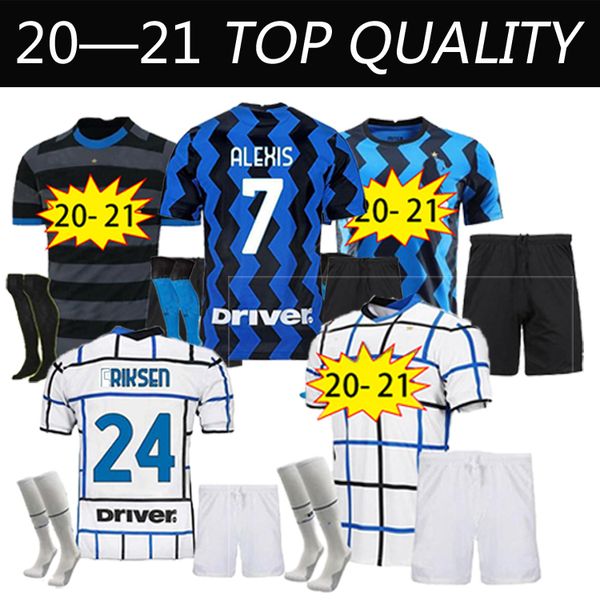 

inter milan soccer jersey lukaku vidal barella lautaro eriksen alexis hakimi 20 21 football shirt 2020 2021 uniforms adult+ kids kit socks, Black;yellow