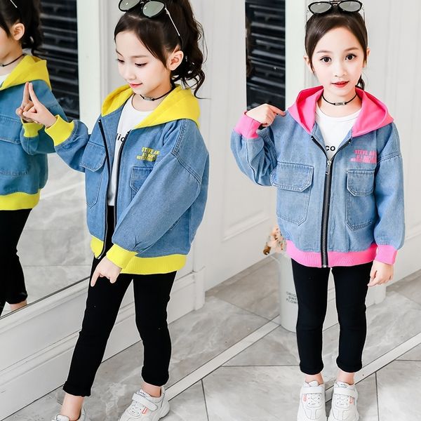 

new denim jacket for girls coats children clothing autumn baby girls clothes outerwear jean jackets & coats for child girls y200901, Blue;gray