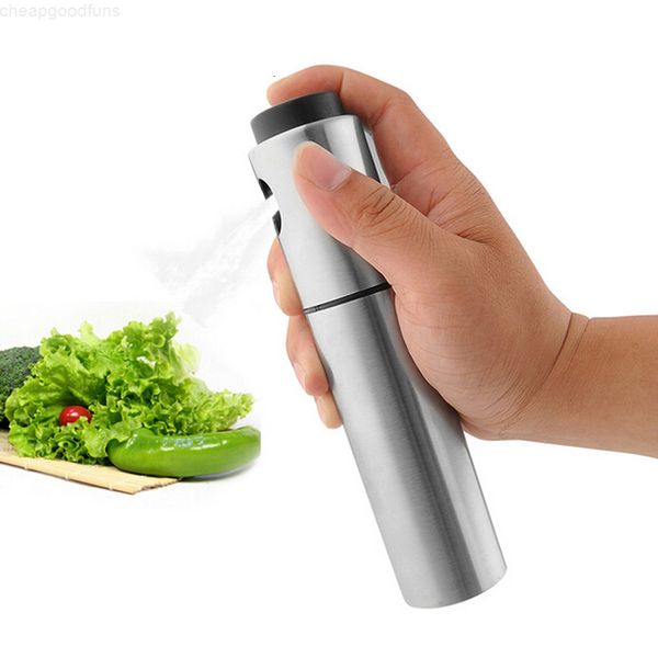 

silver stainless steel olive pump spraying oil bottle sprayer bbq jar tool can pot