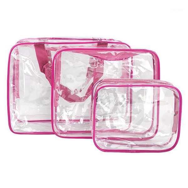 

clear pvc cosmetic bag travel wash makeup toiletry holder pouch set kit 3 pcs/set1