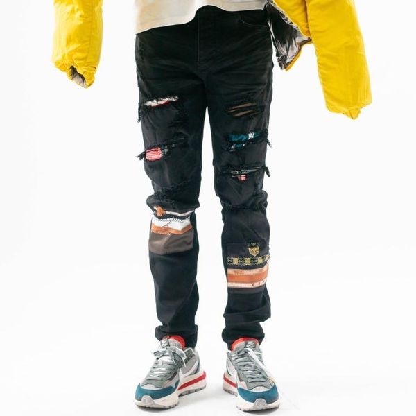 

men's jeans k01621 fashion 2021 runway european design party style clothing, Blue