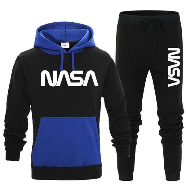 

new plush suit splicing two piece men's casual sportswear, Gray