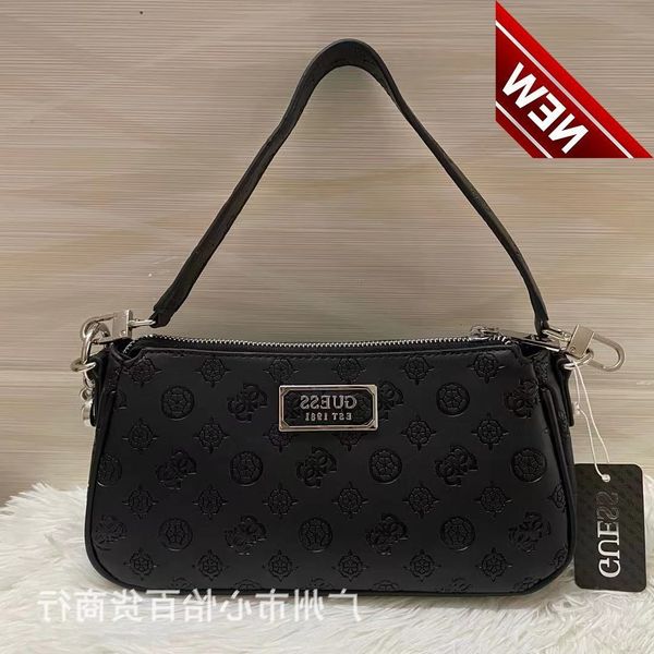 

gs new simple solid color staff bag embossed underarm single shoulder women's