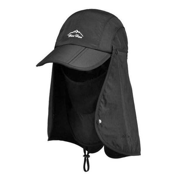 

wholesale retail 2015 new sports sun mesh with mask string flap cap hat for men women hunting fishing uv protection foldable t200605, Blue;gray