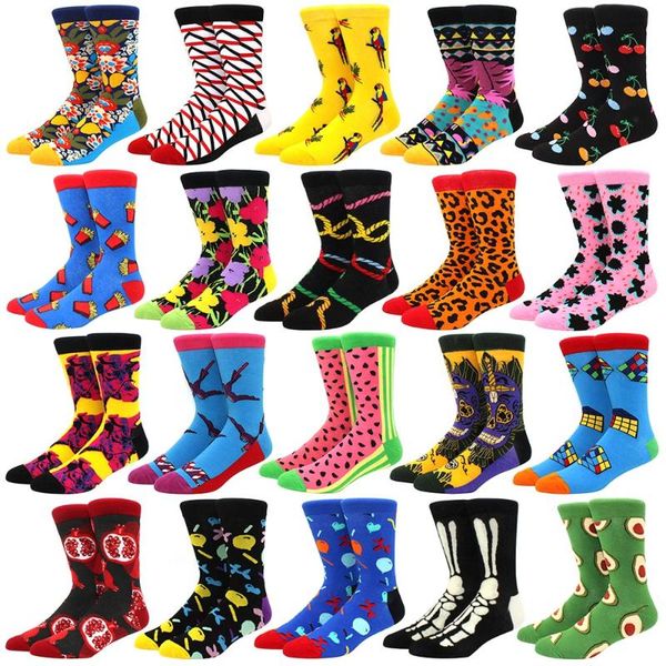 

men's socks colorful winter combed cotton soft wear warm men women long calcetines de hombre business dress, Black