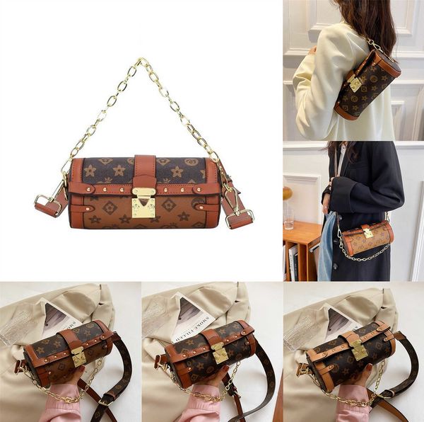 

10pcs/dhl/ups/fedex lady girl cylinder bucket chain bag crossbody purse pillow satchel clatch multi function messenger pouch shoulder handba, Black