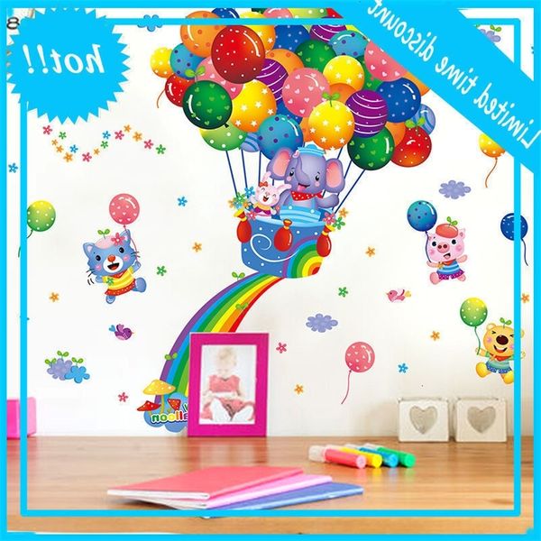 

cartoon air ballon nursery removable muursticker decor vinyl art for children rooms sticker kids game room