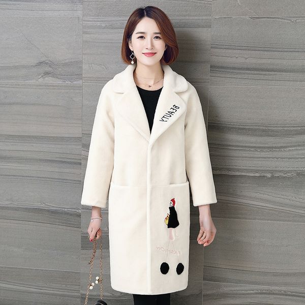 

coat 2020 real autumn women's jacket long sheep wool cut fur coats of korean women jackets shelter mujer kj895 6s9s, Black