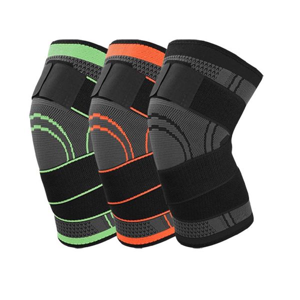 

sports kneepad men's pressure elastic breathable light kneepad support fitness riding basketball volleyball bracket protector, Black;gray