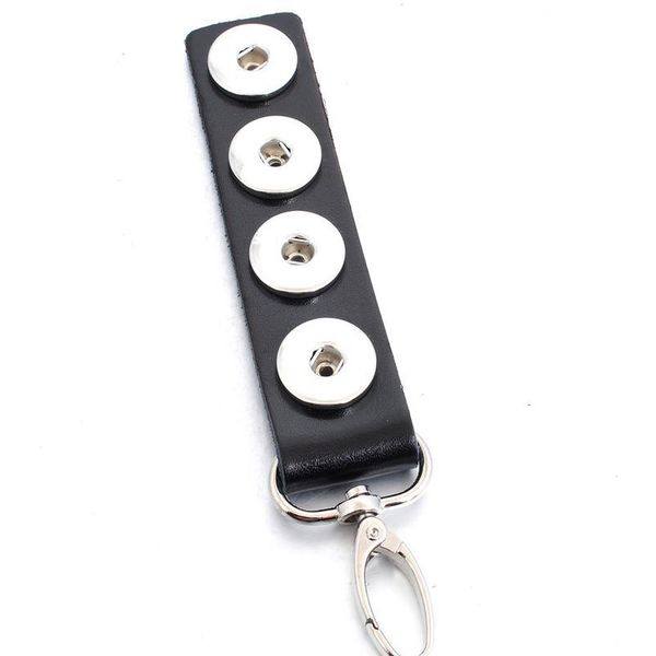 

new snap jewelry pu leather snap button keychains diy keyrings fit 18mm snap layard holder key chain qylwuq