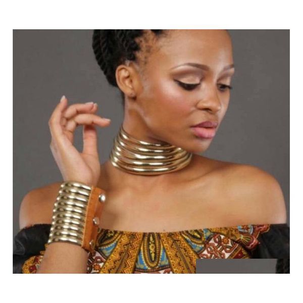 

liffly african beads jewelry set exaggerated choker necklace bracelet set women nigerian bridal wedding party jewelry sets xq6wd, Silver