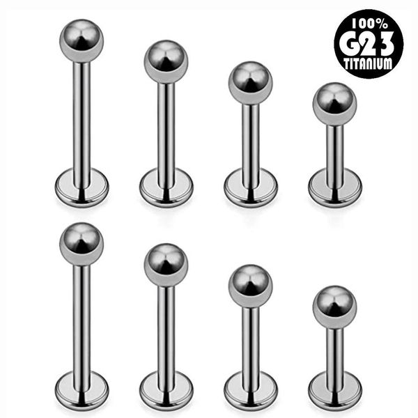 

90pcs g23 solid titanium ball labret ear cartilage tragus forward helix piercing basic lip ring ear lobe earrings jewelry q jllzhj, Silver