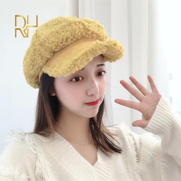 

fashion women lamb wool cotton blend beret winter autumn octagonal caps stylish artist painter newsboy hats black grey beret hat, Blue;gray